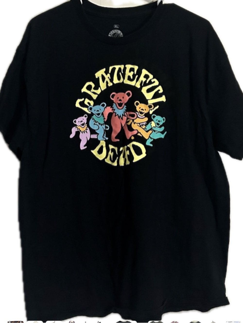 Grateful Dead Dancing Bears Psychedelic Black Graphic T-Shirt Men’s XL